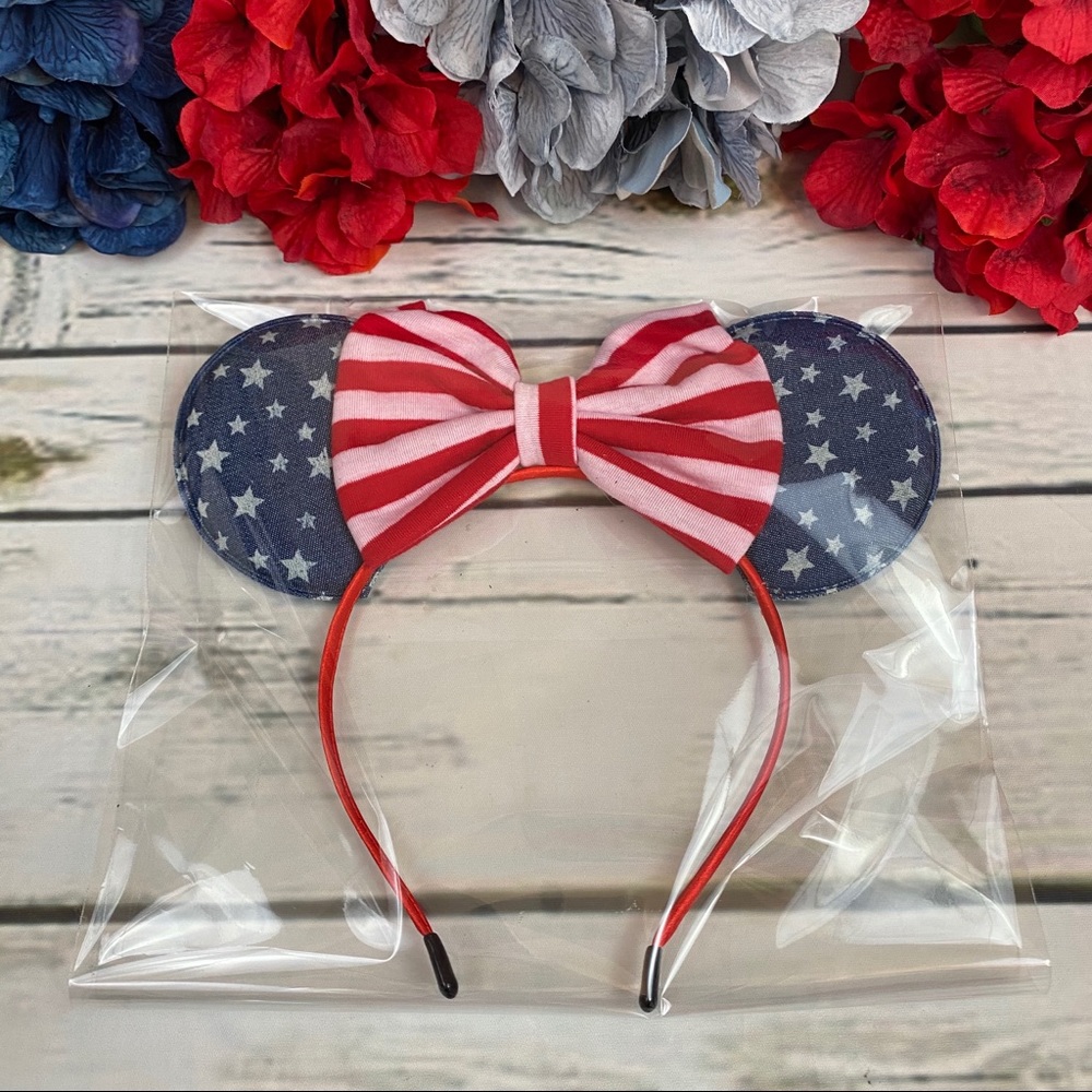 Minnie Mouse Red, White & Blue Headband with Bow - Picture 8 of 8